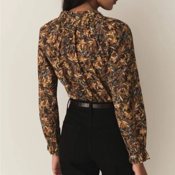 Doen Juna Top In Noir Narcissus Floral Size: S - Picture 3 of 8